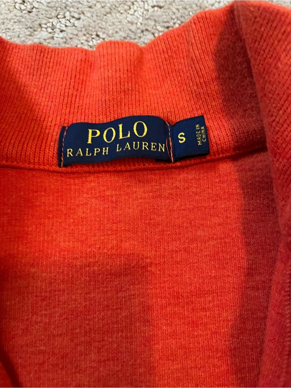 Polo by Ralph Lauren Orange Long-Sleeve Rugby with Dark Elbow Patches